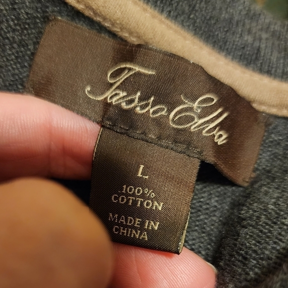 Tasso Elba Dark Gray Button Sweater Vest Men's Large L 100% Cotton Fall Winter - Picture 4 of 7